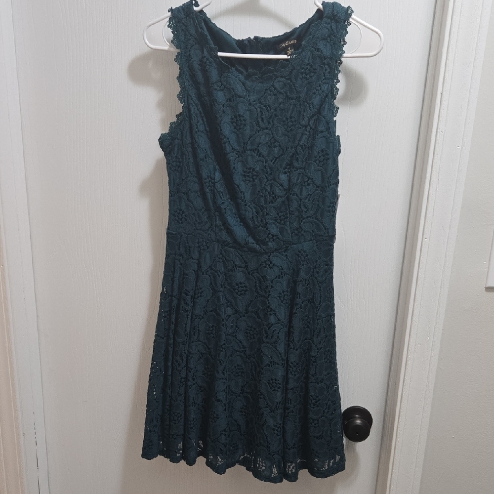 City Studio Teal Lace Dress